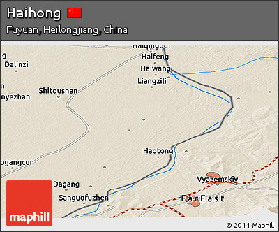 Shaded Relief Panoramic Map of Haihong