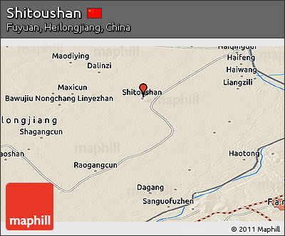 Shaded Relief Panoramic Map of Shitoushan