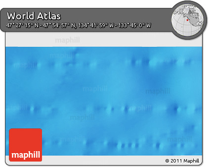 Physical 3D Map of the Area around 47° 41' 6" N, 134° 13' 29" W