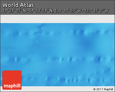 Physical 3D Map of the Area around 47° 41' 6" N, 134° 13' 29" W