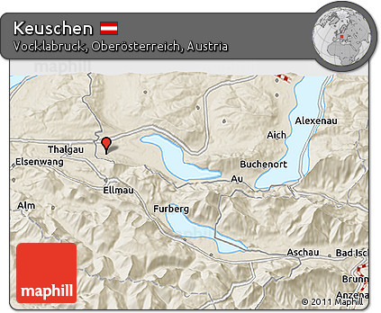 Shaded Relief 3D Map of Keuschen