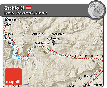 Shaded Relief Map of Gschlößl
