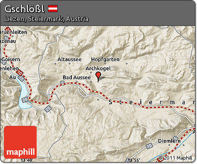 Shaded Relief Map of Gschlößl
