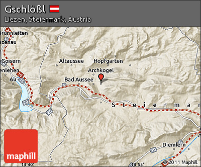 Shaded Relief Map of Gschlößl