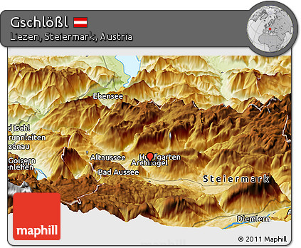 Physical Panoramic Map of Gschlößl