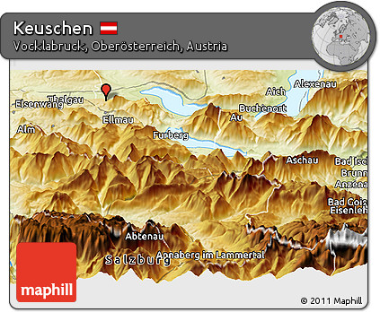 Physical Panoramic Map of Keuschen