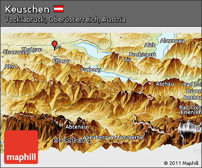 Physical Panoramic Map of Keuschen