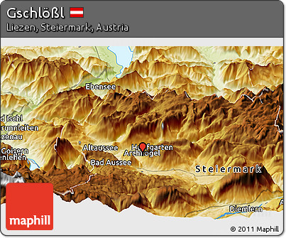 Physical Panoramic Map of Gschlößl