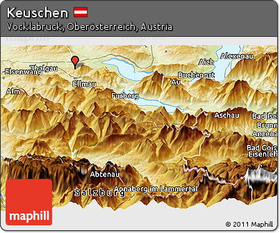 Physical Panoramic Map of Keuschen
