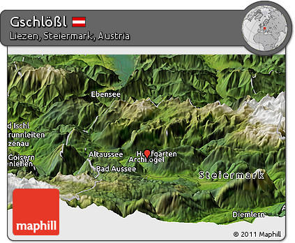 Satellite Panoramic Map of Gschlößl