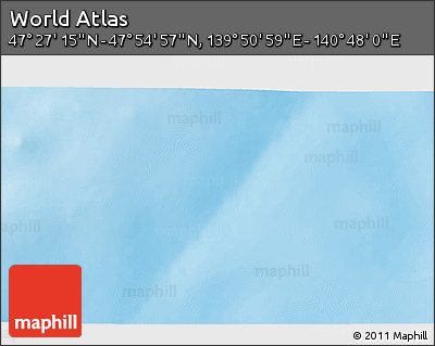 Physical 3D Map of the Area around 47° 41' 6" N, 140° 19' 29" E