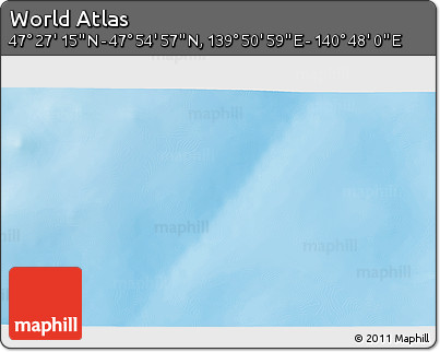 Physical 3D Map of the Area around 47° 41' 6" N, 140° 19' 29" E