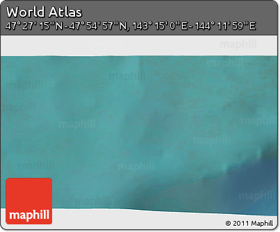 Satellite 3D Map of the Area around 47° 41' 6" N, 143° 43' 29" E