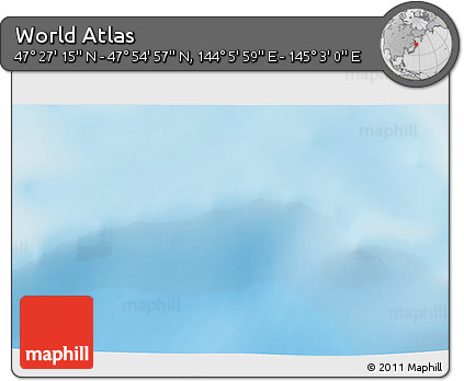 Physical 3D Map of the Area around 47° 41' 6" N, 144° 34' 29" E
