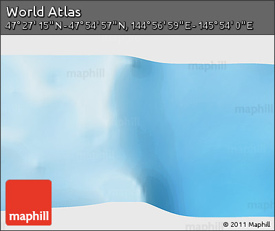 Physical 3D Map of the Area around 47° 41' 6" N, 145° 25' 30" E
