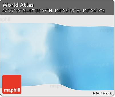 Physical 3D Map of the Area around 47° 41' 6" N, 145° 25' 30" E