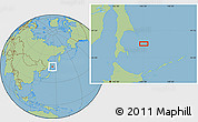 Savanna Style Location Map of the area around 47° 41' 6" N, 145° 25' 30" E