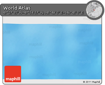 Physical 3D Map of the Area around 47° 41' 6" N, 146° 16' 30" E