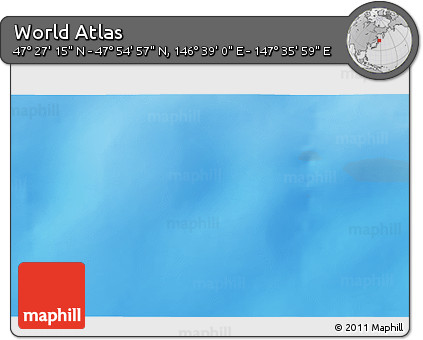 Physical 3D Map of the Area around 47° 41' 6" N, 147° 7' 30" E