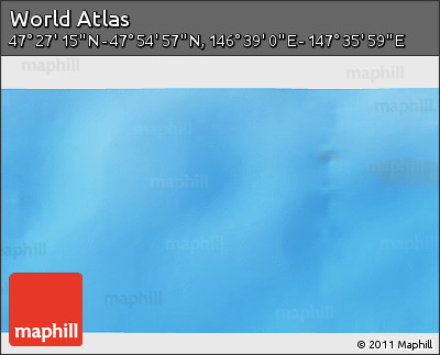 Physical 3D Map of the Area around 47° 41' 6" N, 147° 7' 30" E