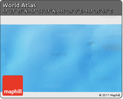 Physical 3D Map of the Area around 47° 41' 6" N, 147° 7' 30" E