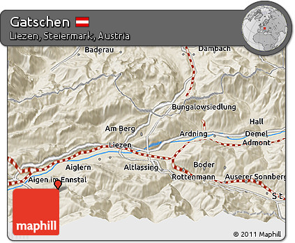 Shaded Relief 3D Map of Gatschen