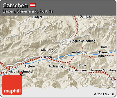 Shaded Relief 3D Map of Gatschen