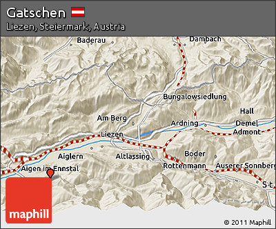 Shaded Relief 3D Map of Gatschen