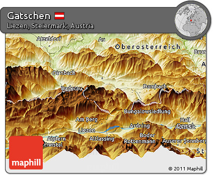 Physical Panoramic Map of Gatschen