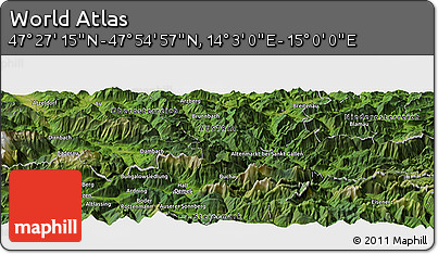 Satellite Panoramic Map of the Area around 47° 41' 6" N, 14° 31' 30" E