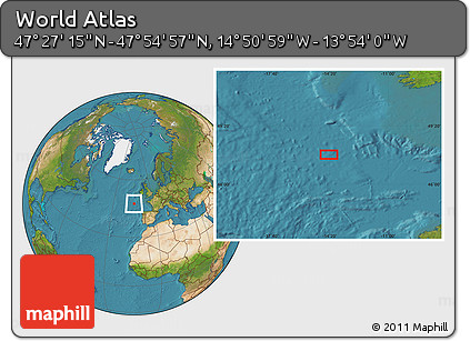 Satellite Location Map of the Area around 47° 41' 6" N, 14° 22' 30" W