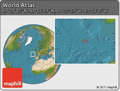 Satellite Location Map of the Area around 47° 41' 6" N, 14° 22' 30" W