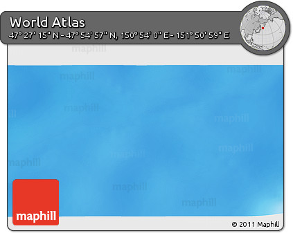 Physical 3D Map of the Area around 47° 41' 6" N, 151° 22' 30" E