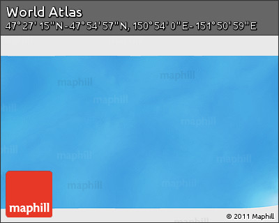 Physical 3D Map of the Area around 47° 41' 6" N, 151° 22' 30" E