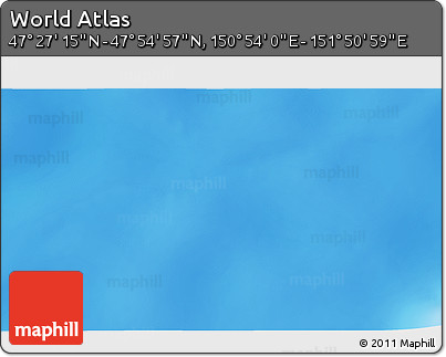 Physical 3D Map of the Area around 47° 41' 6" N, 151° 22' 30" E