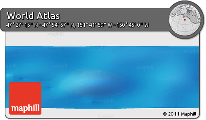Physical Panoramic Map of the Area around 47° 41' 6" N, 151° 13' 29" W