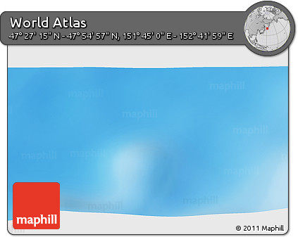 Physical 3D Map of the Area around 47° 41' 6" N, 152° 13' 29" E