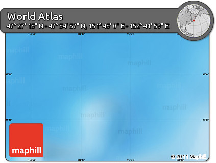 Physical Map of the Area around 47° 41' 6" N, 152° 13' 29" E