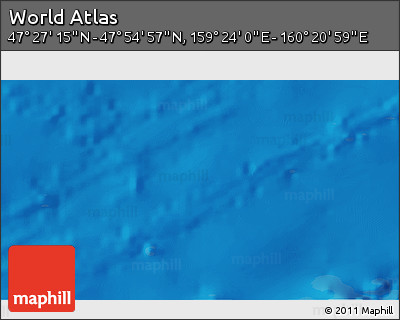 Physical 3D Map of the Area around 47° 41' 6" N, 159° 52' 30" E