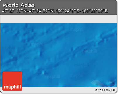 Physical 3D Map of the Area around 47° 41' 6" N, 159° 52' 30" E