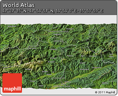 Satellite 3D Map of the Area around 47° 41' 6" N, 15° 22' 30" E