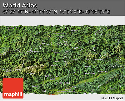 Satellite 3D Map of the Area around 47° 41' 6" N, 15° 22' 30" E