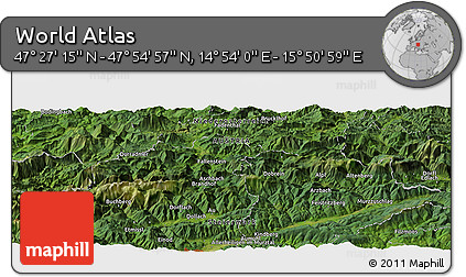 Satellite Panoramic Map of the Area around 47° 41' 6" N, 15° 22' 30" E