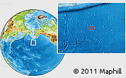 Physical Location Map of the area around 47° 41' 6" N, 168° 13' 29" W