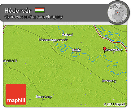 Physical 3D Map of Hédervár