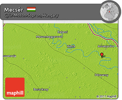 Physical 3D Map of Mecsér