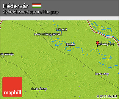 Physical 3D Map of Hédervár