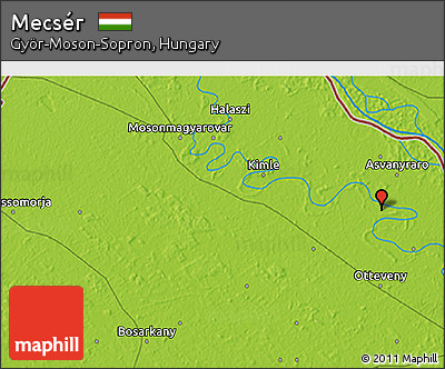 Physical 3D Map of Mecsér