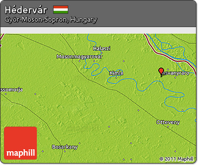 Physical 3D Map of Hédervár