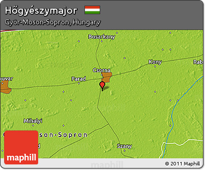 Physical 3D Map of Hőgyészymajor